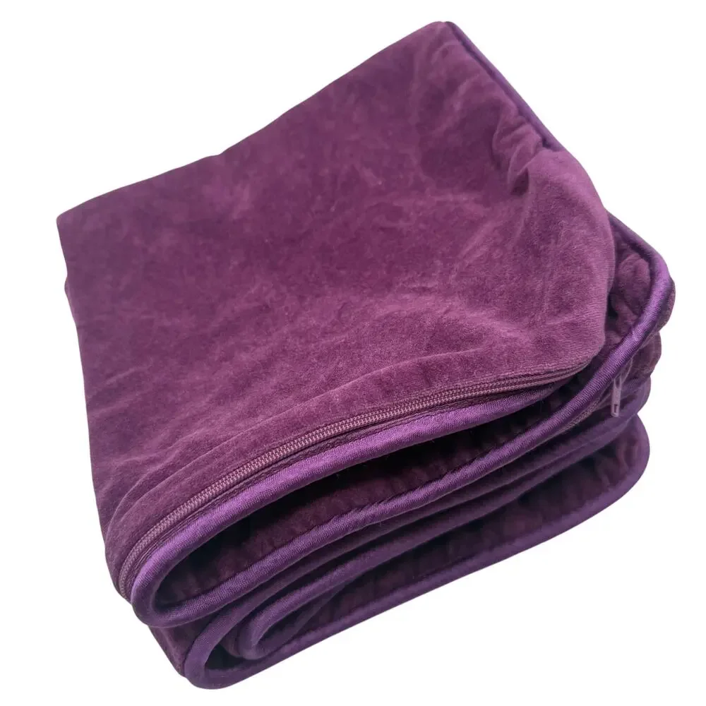 Crate & Barrel Bennet Orchid Velvet Pillow Covers Set 18x18 Purple Plum Cotton
